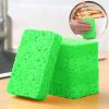 12 - Pack Non-Scratch Scrub Sponges - Sponges for Dishes and Washing Dishes, Cleaning Sponges for Kitchen Home Bathroom Cars, Funny Cut-Outs DIY for Kids (Green) view 2