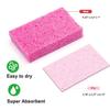 12 - Pack Non-Scratch Scrub Sponges - Sponges for Dishes and Washing Dishes, Cleaning Sponges for Kitchen Home Bathroom Cars, Funny Cut-Outs DIY for Kids (Pink) view 3