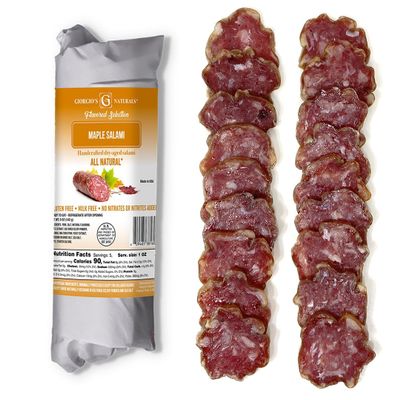 Giorgios Naturals Handcrafted Dry-Aged Salami Maple Salami 5 Ounce, Italian Salami, Cured Meats, Charcuterie Board