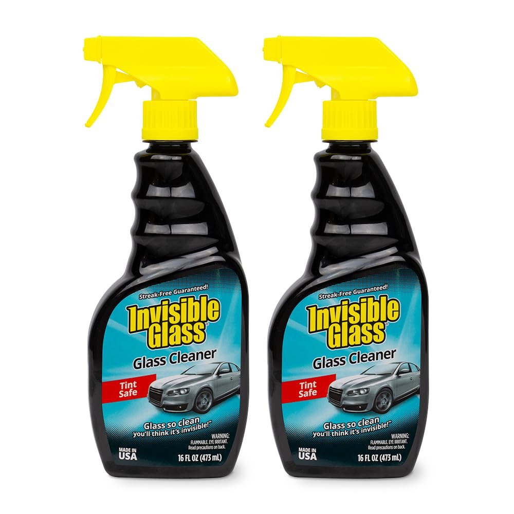 Invisible Glass 92163-2PK Premium Glass Cleaner Spray for Car Windshields and Windows, Automotive and Home Window Cleaner, Streak-Free, Ammonia-Free, Tint-Safe  16 fl oz (Pack of 2)