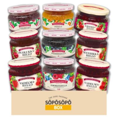 Dronningholm Jam 330g-440g (Pack of 6-10) -Pick Any 6-10 jars from Many Flavors Finnish Jam Mix Set in a Spsp Box SOPOSOPO