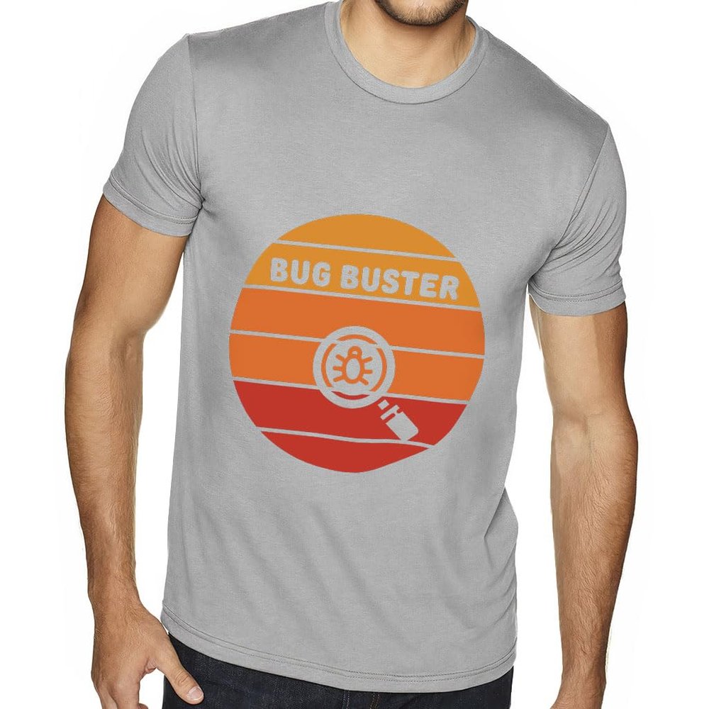 Bug Buster Sueded T-Shirt - Awesome Cybersecurity Presents - Men Clothing - Light Gray, M