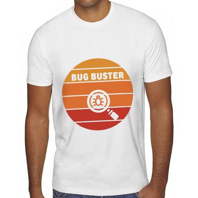 Bug Buster Sueded T-Shirt - Awesome Cybersecurity Presents - Men Clothing - White, 2XL