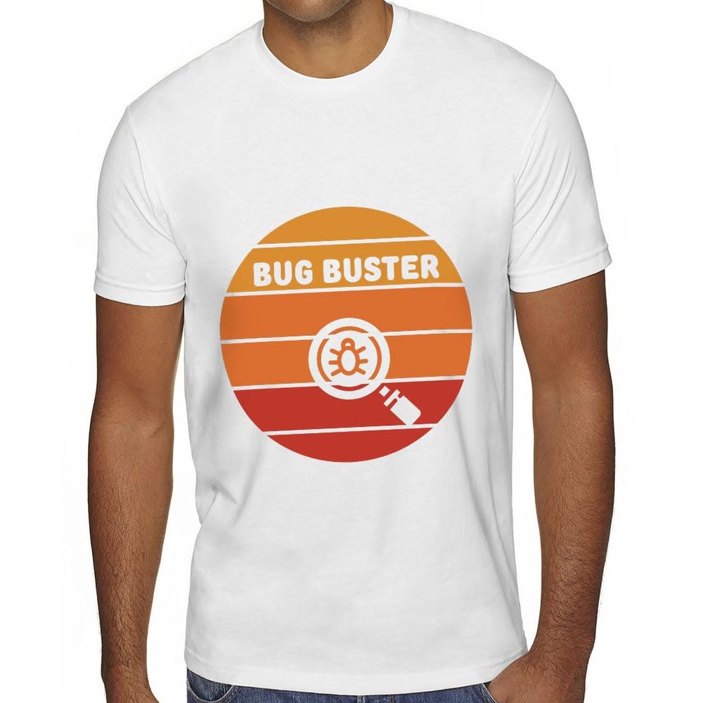 Bug Buster Sueded T-Shirt - Awesome Cybersecurity Presents - Men Clothing - White, 2XL