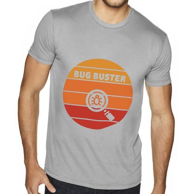 Bug Buster Sueded T-Shirt - Awesome Cybersecurity Presents - Men Clothing - Light Gray, L
