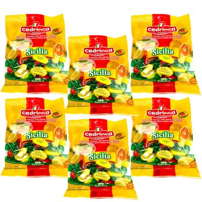 Cedrinca 1910 Sicilia Citrus Candy 5.25 oz. (150g)(Pack of 6) Hard Candy Individually Wrapped - Lemon Candy from Italy