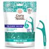 GuruNanda Dual Slickers Floss Picks - Double Threaded Dyneema Dental Floss with Foldable Toothpick for Effective Plaque Removal - Unflavored- 150 Ct view 1
