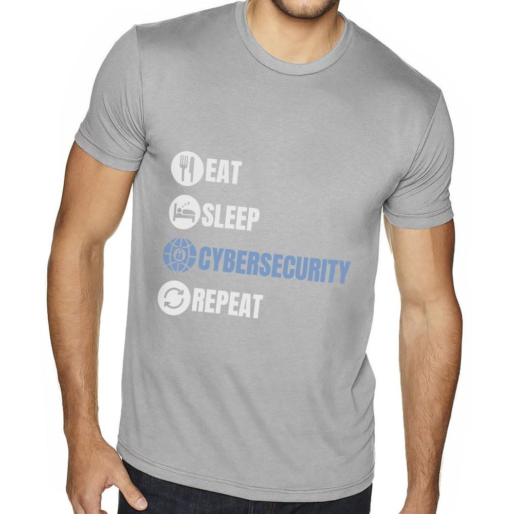 Eat Sleep Cybersecurity Repeat Sueded T-Shirt - Unique Presents - Cybersecurity Analyst Clothing - Light Gray, 2XL