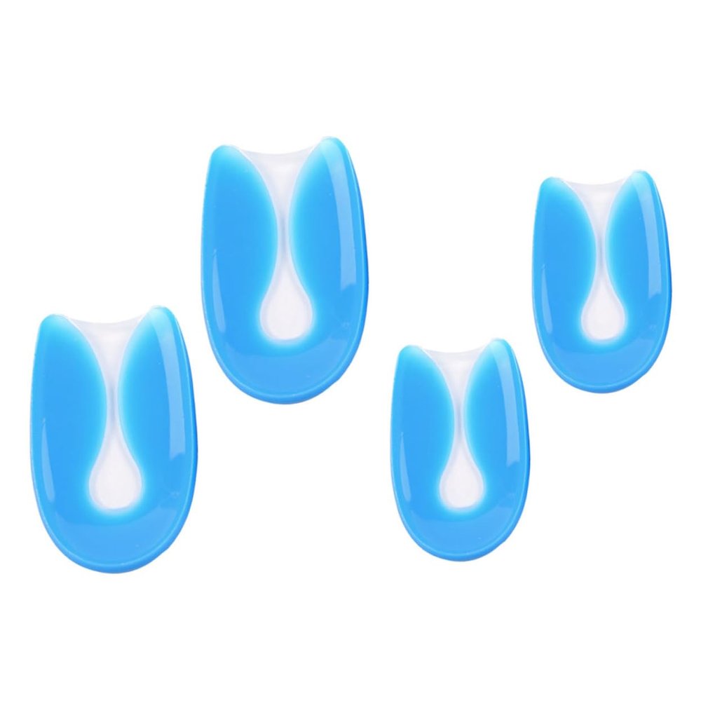 2pairs U-Shaped Silicone Heel Cups for Foot Care Absorbing Heel Pads Comfort Relief for Blisters and for Running and Everyday Wear