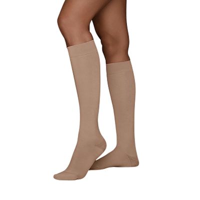 Juzo Move 30-40 mmHg Compression Stockings, Knee High, Silicone Band, Closed Toe | Compression Socks for Women/ Men for Severe Varicosities & Edema, Chronic Venous Insufficiency & Post-Op Care | Beige, Large (IV) MAX