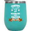 Camping, Where Friends and Marshmallows Get Toasted, Fun Coffee & Tea Mug - 12oz Wine Tumbler Mint view 1