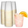 50 Pack Gold Plastic Cups For Party - 10 Oz Clear Party Cups Disposable - Hard Disposable Cups - Premium Heavy Duty Gold Cups - Disposable Cocktail Glasses - Plastic Glasses / Plastic Cocktail Glasses view 1