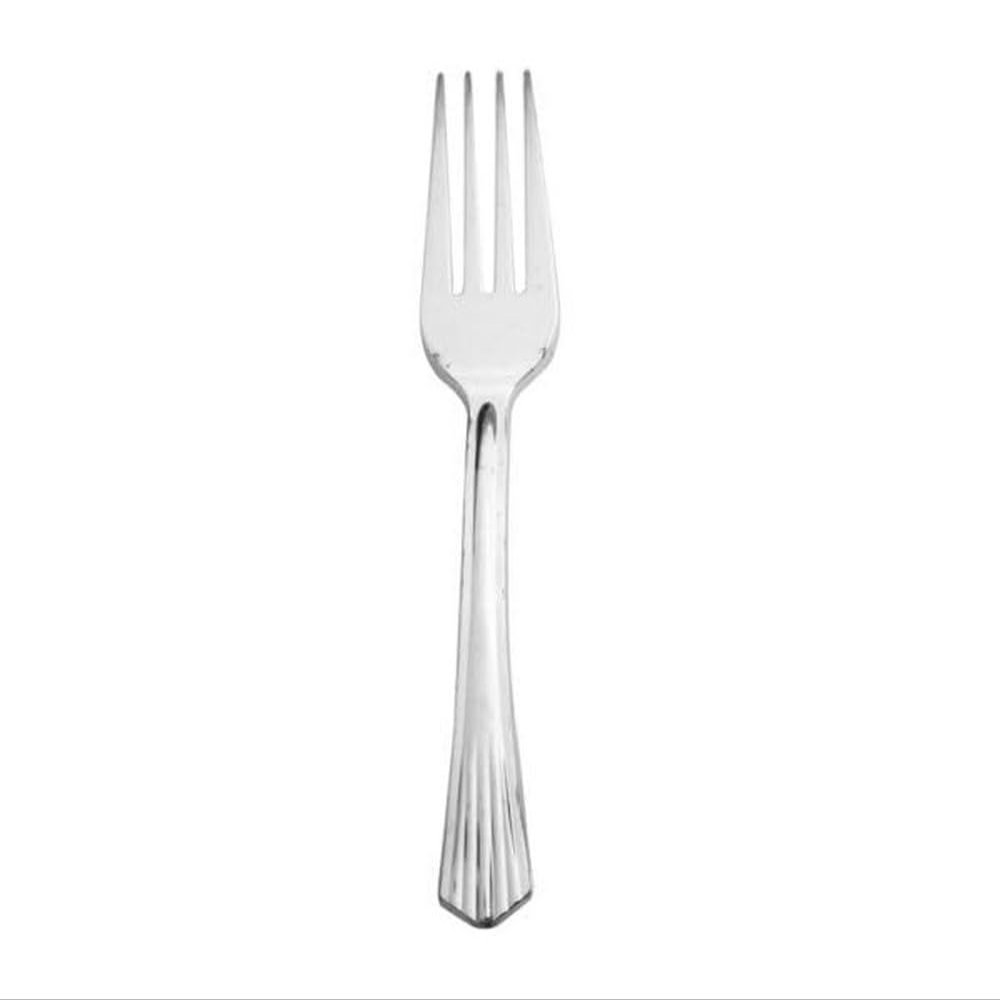 Blue Sky Upscale Collection Disposable Silver Plastic Forks - 40 Count | Elegant & Sturdy Cutlery for Parties, Weddings and Event