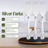 Blue Sky Upscale Collection Disposable Silver Plastic Forks - 40 Count | Elegant & Sturdy Cutlery for Parties, Weddings and Event view 3