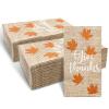 120 Pcs Burlap Printed Give Thanks Disposable Bathroom Napkins, Thanksgiving Maple Leaf Guest Towels Hand Towels Paper Guest Napkins for Bathroom Kitchen Camping Cocktail Party 4.3 x 7.8 inch view 1
