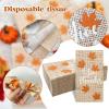 120 Pcs Burlap Printed Give Thanks Disposable Bathroom Napkins, Thanksgiving Maple Leaf Guest Towels Hand Towels Paper Guest Napkins for Bathroom Kitchen Camping Cocktail Party 4.3 x 7.8 inch view 3