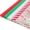 120 Shelf Christmas Tissue - Gift Bags, Wrapping Paper Bulk - Assorted Design, Red Green White (Red Green Letters) view 1