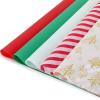 120 Sheets Christmas Tissue Paper for Gift Bags, Christmas Wrapping Paper Bulk Assorted Design Gift Xmas for Holiday Crafts (Gold Xmas Tree) view 1