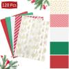 120 Sheets Christmas Tissue Paper for Gift Bags, Christmas Wrapping Paper Bulk Assorted Design Gift Xmas for Holiday Crafts (Gold Xmas Tree) view 4