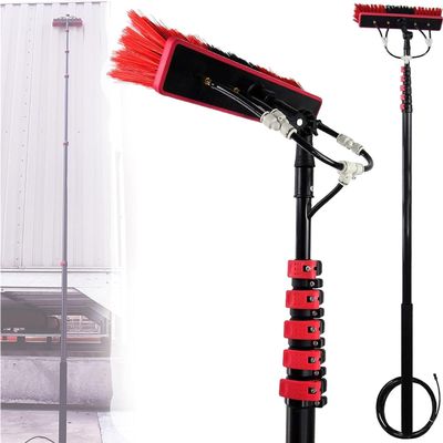 Water Fed Pole Brush-Car Wash Brush,w/Water Fed Telescopic Brush,Solar Panel Cleaning Brush,for Home and Commercial Window Cleaning Kit,