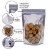 100 Pack Mylar Bags for Food Storage Resealable Aluminum Foil Clear Stand Up Pouch with Front Window 7.8711.81 Inch Reusable Zipper Lock Food Packaging Heat Seal Bags for Small Business and Home view 2