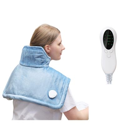 BeyondNice Heating Pad for Neck and Shoulders Weighted Neck Heating Pad for Pain Relief 10 Heat Settings 3 Timers Auto Off Gifts for Women Men Mom Dad (Blue)