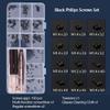 Eyeglasses Repair Kit -Tiny Screws,Nose Pads,Micro Screwdriver Tweezer,Glasses Screws Kit,for Sunglass,Eyeglass,Watch Repair(Black Cross Screws) view 2