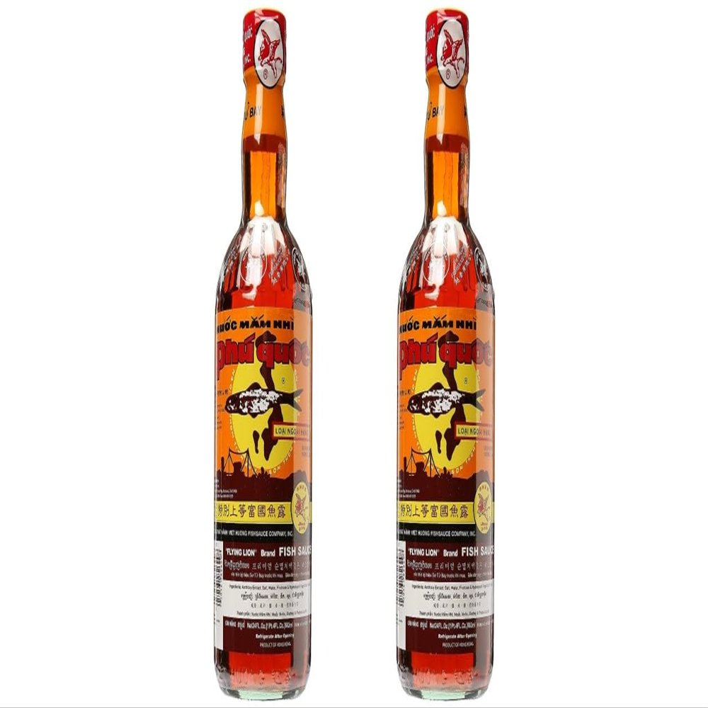 2 Packs - Phu Quoc Flying Lion Fish Sauce - Nuoc Mam Phu Quoc Su Tu Bay - 682ml