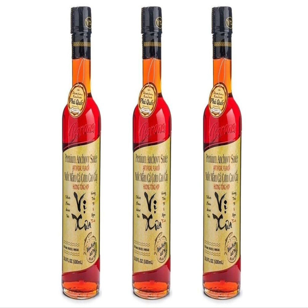 3 Packs - Premium Anchovy Sauce 40N - Nuoc Mam Ca Com Cao Cap Vi Xua 40N - 500ml