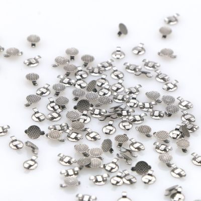 100 Pcs Lingual Buttons Bondable Double Wings Round Base