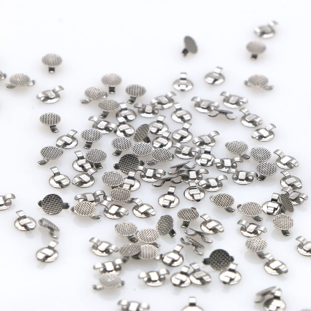 100 Pcs Lingual Buttons Bondable Double Wings Round Base