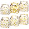 Qeeenar 48 Pcs Winter Holiday Treat Boxes Party Favors Bulk for Gift Giving Cookie Candy Goodies 3D Cute Packaging Cardboard with Handles Empty Containers, 6 x 3.5 x 3.5 Inch(Bronzing Style) view 1