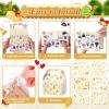 Qeeenar 48 Pcs Winter Holiday Treat Boxes Party Favors Bulk for Gift Giving Cookie Candy Goodies 3D Cute Packaging Cardboard with Handles Empty Containers, 6 x 3.5 x 3.5 Inch(Bronzing Style) view 3