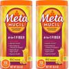 Metamucil Fiber, 4-in-1 Psyllium Fiber Supplement Powder with Real Sugar, Orange Flavored Drink, 72 Servings (Pack of 2) view 1