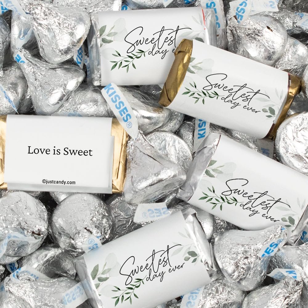124 Pcs Wedding Candy Favors Miniatures Chocolate & Kisses (1.52 lbs) - Sweetest Day