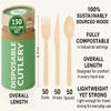 (100 Count) Disposable Wooden Forks Set - Alternative to Plastic, Eco Friendly, Biodegradable, Compostable Cutlery Set - 100 Forks Disposable Utensils Set view 2