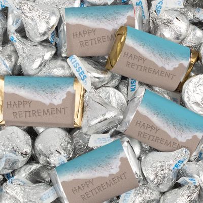 124 Pcs Retirement Party Candy Favors Miniatures Chocolate & Kisses (1.52 lbs) - Beach