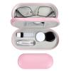 MUDOR 2 in 1 Contact Lens and Glasses Case, Travel Kit Includes Remover Tool with Tweezers,Dual Use Design (Pink) view 1