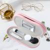 MUDOR 2 in 1 Contact Lens and Glasses Case, Travel Kit Includes Remover Tool with Tweezers,Dual Use Design (Pink) view 2