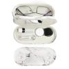 MUDOR 2 in 1 Contact Lens & Glasses Travel Case, Double Sided Kit Includes Remover Tool with Tweezers (Marble White) view 1