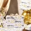 WRAPAHOLIC Wrapping Paper Sheet - 6 Sheets Gold 50th Anniversary Design Folded Flat for Birthday, Party, Baby Showers - 19.7 Inch X 27.5 Inch Per Sheet view 3