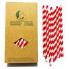 100 Red and White Paper Straws Bulk, Disposable Red Striped Drinking Straws Paper Cake Pop Sticks for Craft and Christmas Decoration (7.75inch) view 1