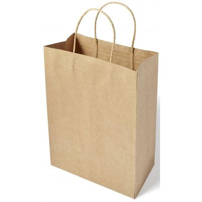 200 Pack 5.25x3.25x8.25 Inch Small Plain Natural Paper Gift Bags with Handles Bulk, Kraft Bags for Birthday Party Favors Grocery Retail Shopping Business Goody Craft Bags Cub (Brown 200 Count)