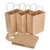 200 Pack 5.25x3.25x8.25 Inch Small Plain Natural Paper Gift Bags with Handles Bulk, Kraft Bags for Birthday Party Favors Grocery Retail Shopping Business Goody Craft Bags Cub (Brown 200 Count) view 4