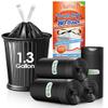 1.3 Gallon 80 Counts Strong Drawstring Trash Bags Garbage Bags by RayPard, 1, 1.2, 1.3 Gal Small Plastic Bags, Trash Can Liners for Home Office Kitchen Bathroom Bedroom, Waste Basket Liners (Black) view 1