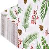 100PCS Greenery Napkins, Berries Holly Mistletoe Paper Napkins Disposable, 3-Ply Christmas Cocktail Beverage Napkins for Xmas Holiday Party Napkins Dinner Kitchen Bathroom Christmas Party Supplies view 1