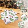 100PCS Greenery Napkins, Berries Holly Mistletoe Paper Napkins Disposable, 3-Ply Christmas Cocktail Beverage Napkins for Xmas Holiday Party Napkins Dinner Kitchen Bathroom Christmas Party Supplies view 3