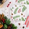 100PCS Greenery Napkins, Berries Holly Mistletoe Paper Napkins Disposable, 3-Ply Christmas Cocktail Beverage Napkins for Xmas Holiday Party Napkins Dinner Kitchen Bathroom Christmas Party Supplies view 4