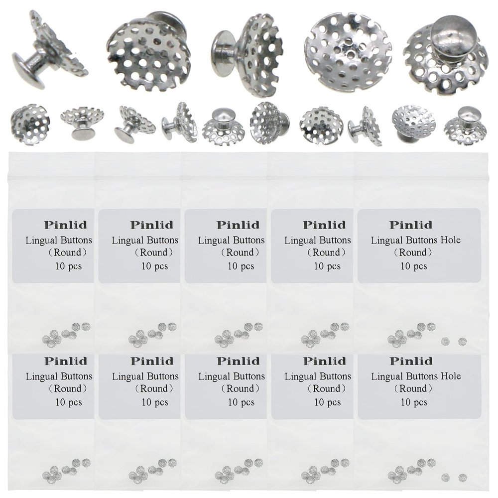 100 Pcs Lingual Buttons Hollow Base