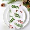 100 Christmas Paper Towels Holiday Disposable Napkins, 3 Ply Holly Mistletoe Berries Greenery Guest Hand Towels for Xmas Holiday Party Home Dinner Kitchen Bathroom Powder Room view 4